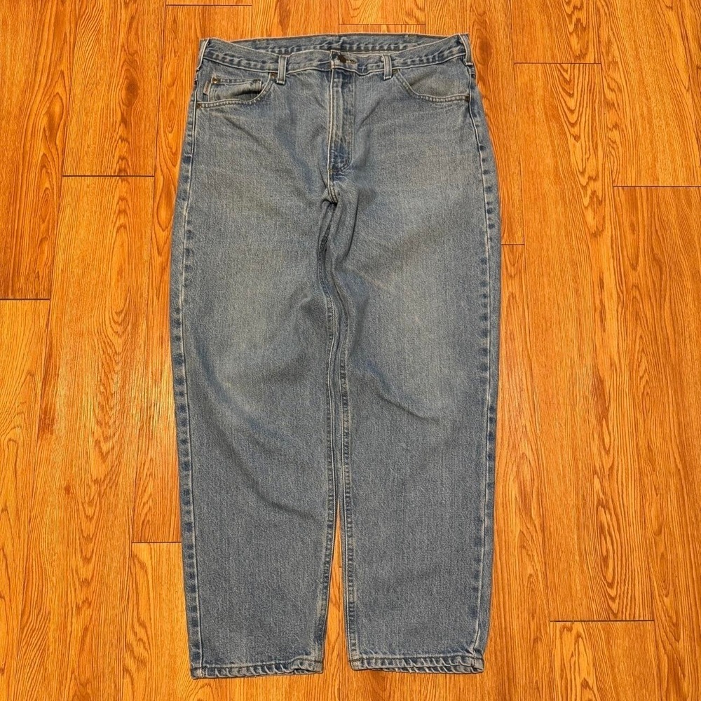 Carhartt Men's Jeans Light Wash Relaxed Fit Denim Workwear Utility Measure 37x29